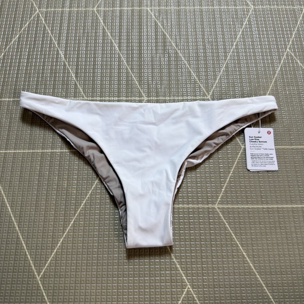 NEW Lululemon Sun Soaker Cheeky Bottom *Low Rise 8 White LW7AUBS Bikini Bottoms
